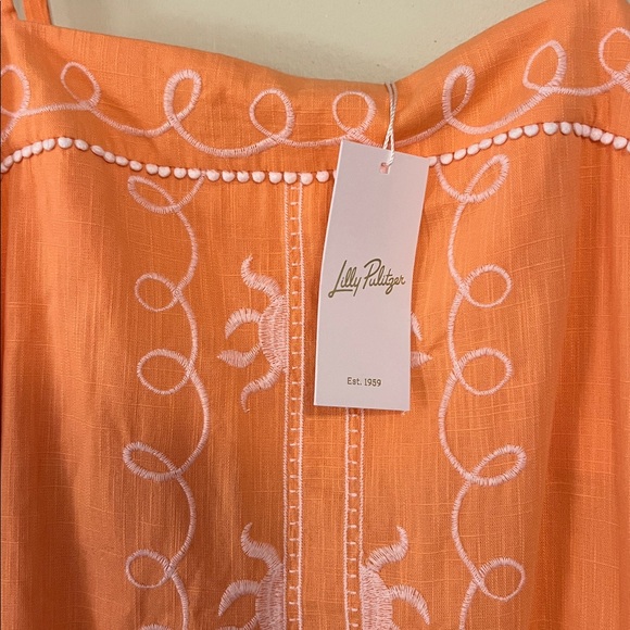 Lilly Pulitzer Terracotta Orange Embroidered Maxi Dress - Picture 8 of 9